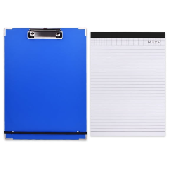 Marte Vanci A4 Clipboard with Legal Pad, Durable Hardboard Clip Board with Lined Notepad, Portable Writing Board for Office, Blue
