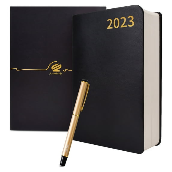 Marte Vanci A5 Classic Vintage Soft Faux Leather 360 Sheets Double Side Lined Paper Notebook Journal for Fountain Pen Writting Great Gift for Anniversary/Birthday/Christmas/Holiday