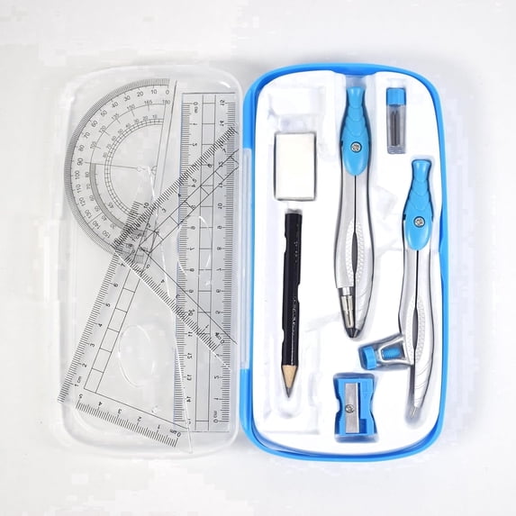 Marte Vanci 10 Piece Geometry Tool Kit, Compass and Protractor Tools for Drafting, Drawing & Art Supplies