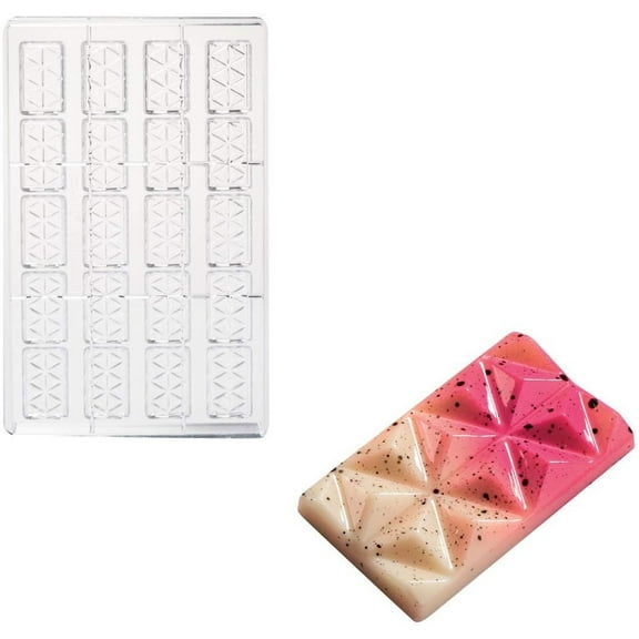 Martellato MA6002 20 Piece Polycarbonate Napolitain Pyramids Mould, 42 x 25 x 6 mm, Transparent