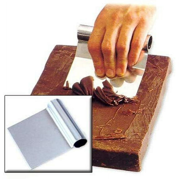 Martellato RD175 Steel Scraper with Round Handle, 175 x 105 mm, Stainless, Silver