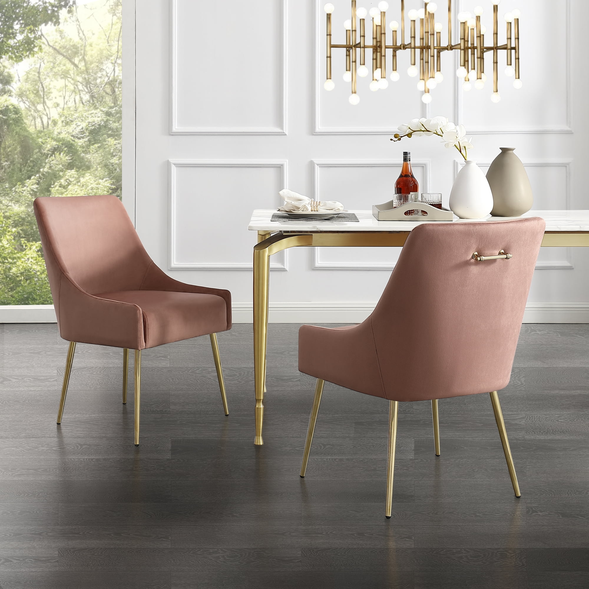 Blush chair with gold legs sales