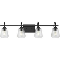 Martenne Collection Four-Light Matte Black Modern Farmhouse Vanity Light