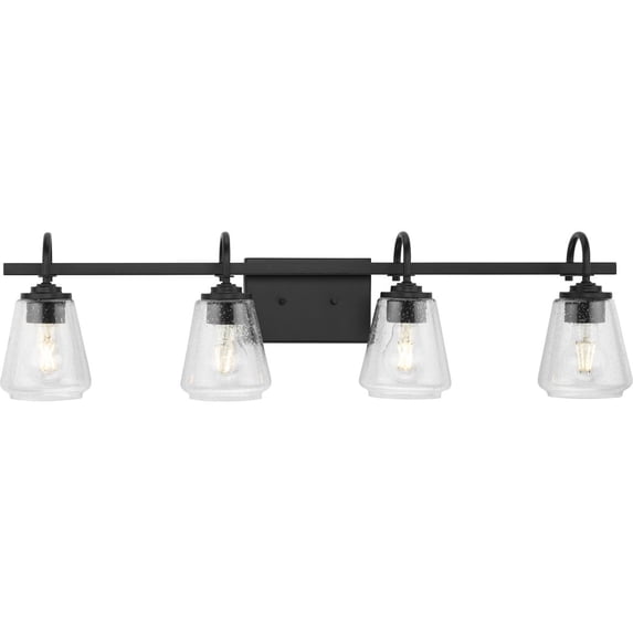 Martenne Collection Four-Light Matte Black Modern Farmhouse Vanity Light