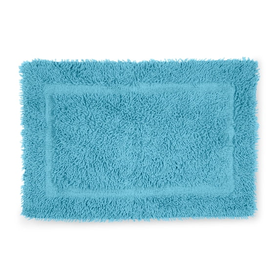 Martex Cotton Bath Rug | Ringspun Soft & Absorbent Non-Slip Quick-Dry Bathroom Mat | Island Blue