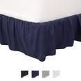 thumbnail image 1 of Martex Full Bed Skirt | Ruffled 100% Microfiber Dust Ruffle | 16" Drop | Navy, 1 of 8