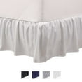 thumbnail image 1 of Martex King Bed Skirt | Ruffled 100% Microfiber Dust Ruffle | 16" Drop | White, 1 of 8