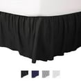 thumbnail image 1 of Martex Queen Bed Skirt | Ruffled 100% Microfiber Dust Ruffle | 16" Drop | Black, 1 of 8