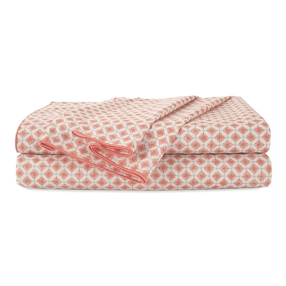 EcoPure 4-Piece King Sheet Set | 100% Organic Cotton | Comfort Washed | Deep Pocket | Orange