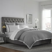 Martex 2000 Series Microbrushed Duvet Cover Set, King, Gray/White