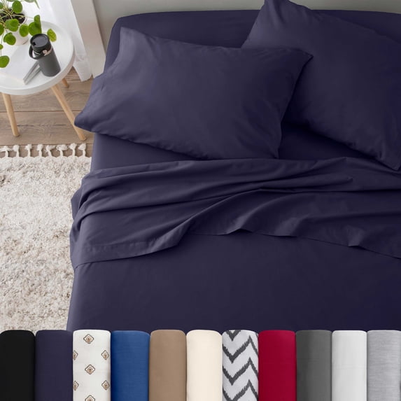 Martex 225 Cotton Blend Pillowcase Pair, King Pillowcase, Navy