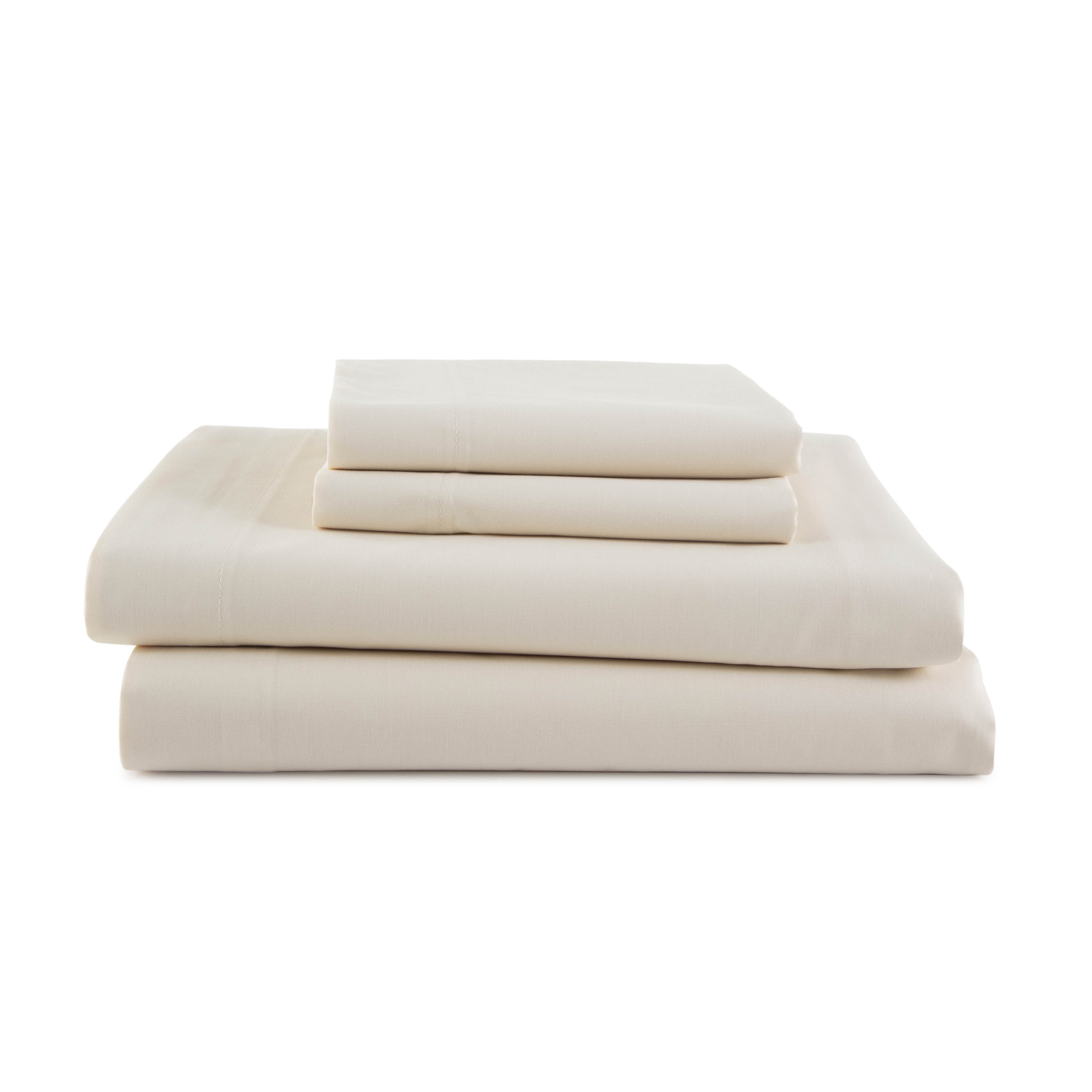 Ivory Twin XL Cotton Polyester Percale Sheet Set