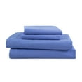 thumbnail image 1 of Soft Lightweight Brushed Cotton Blend Bed Sheet Set – 4-Piece Full – Blue, 1 of 11
