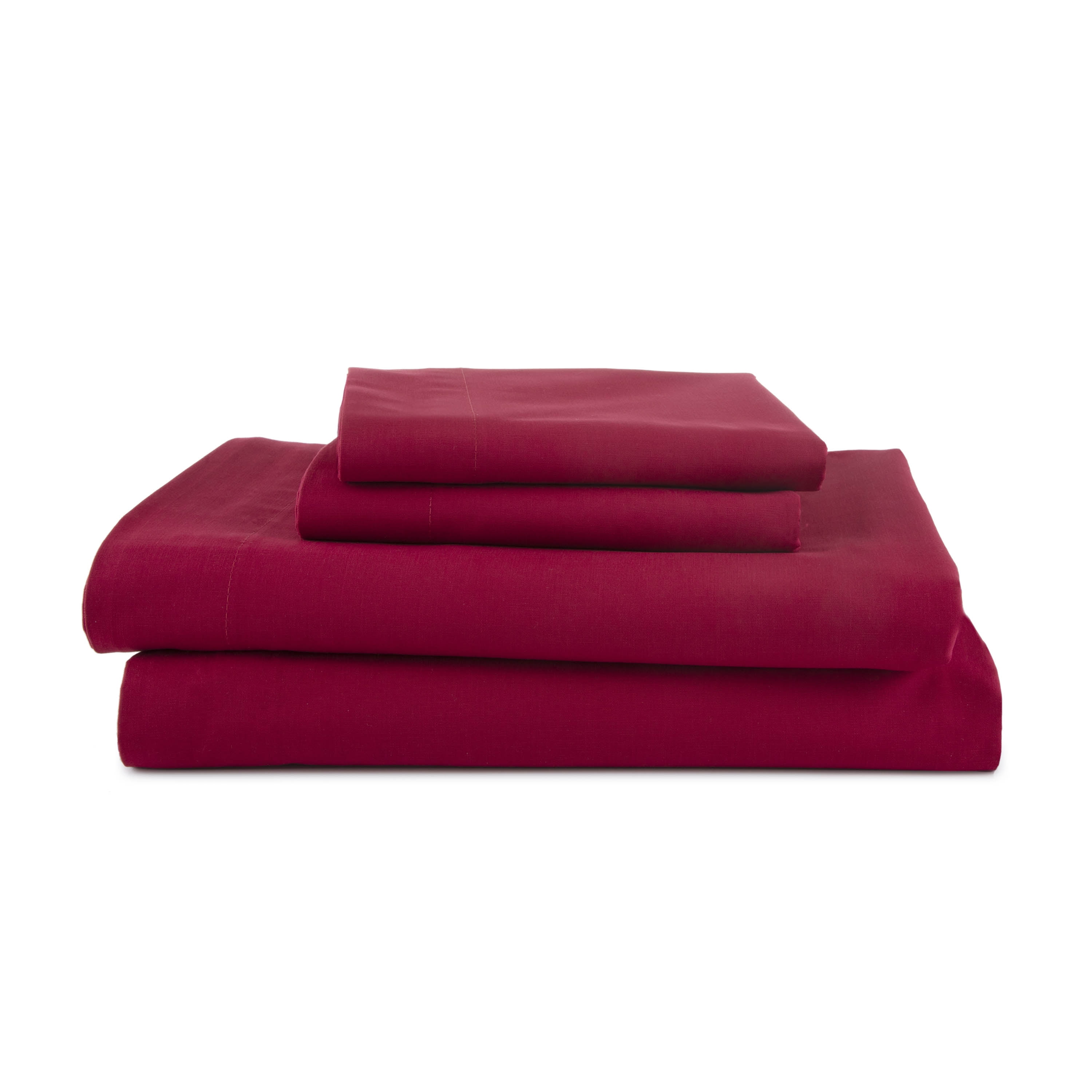 Soft Lightweight Brushed Cotton Blend Bed Sheet Set – 4-Piece Full – Red