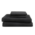 thumbnail image 1 of Soft Lightweight Brushed Cotton Blend Bed Sheet Set – 4-Piece King – Black, 1 of 10