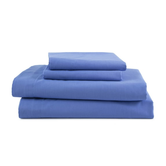 Soft Lightweight Brushed Cotton Blend Bed Sheet Set – 4-Piece King – Blue