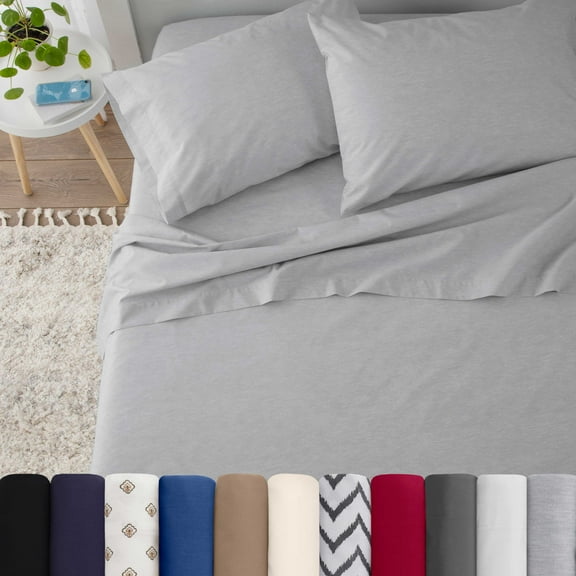 Soft Lightweight Brushed Cotton Blend Pillowcases – 2-Pack Standard – Heathered Grey