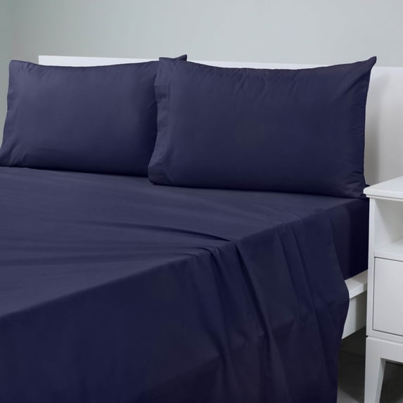 Soft Lightweight Brushed Cotton Blend Pillowcases – 2-Pack Standard – Navy
