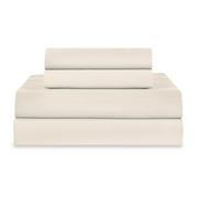 Soft Lightweight Brushed Cotton Blend Bed Sheet Set – 3-Piece Twin – Ivory