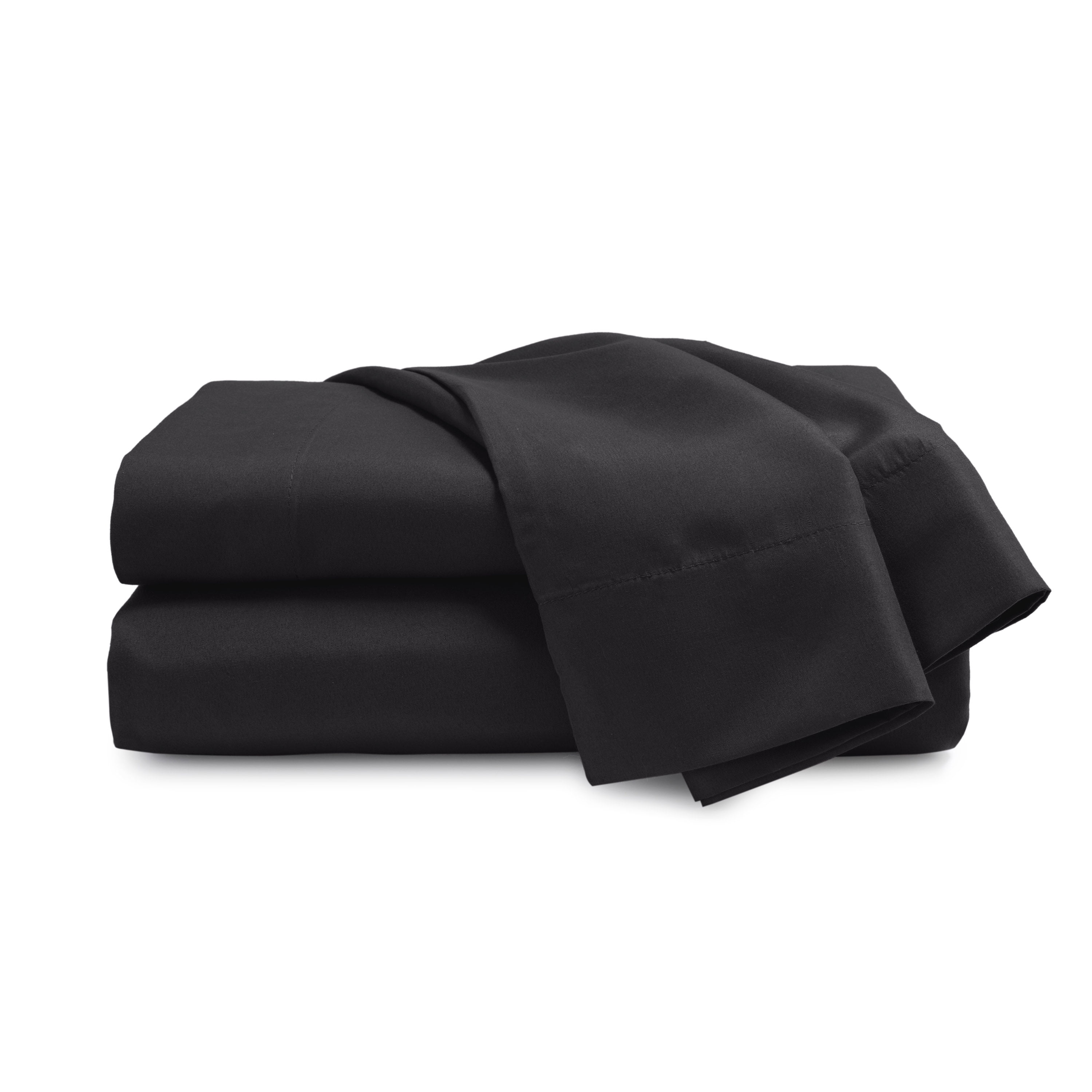 Twin Black Solid Microfiber Bed Sheet Set
