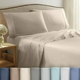 thumbnail image 1 of Soft Lightweight 400TC 100% Cotton Sateen Bed Sheet Set – 3-Piece Twin – Ivory, 1 of 8