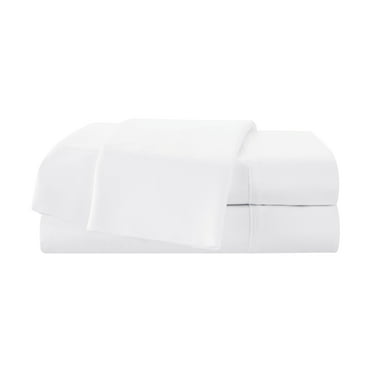 Martex 400 Thread Count Twin Sheet Set - 100% Cotton, Sateen Weave, Silky Soft (3pc), White