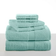 Martex 6-Piece Cotton Towel Set, 2 Bath Towels, 2 Hand Towels, 2 Washcloths - 500 GSM 100% Ring Spun Cotton- Highly Absorbent Soft Towels for Bathroom - Ideal for Everyday Use, Hotel & Spa - (L Blue)