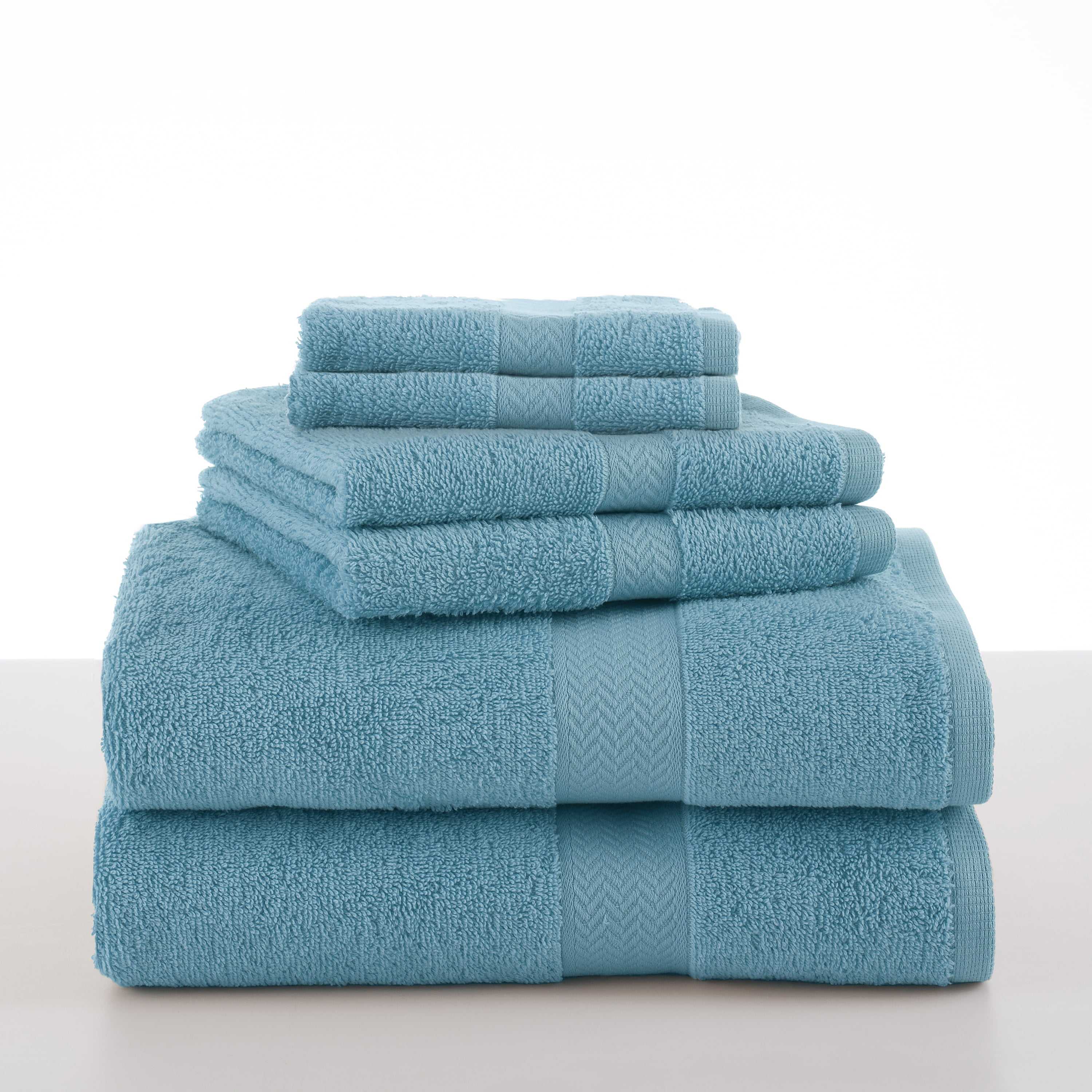 Martex Luxury 6-Piece 100% Ringspun Cotton Towel Set - Highly Absorbent ...