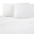 thumbnail interactive-video image 1 of Star Linen USA Embrace Jacquard White Top Sheet – 60/40 Supima Cotton/Polyester – Triple Bed Sheeting 1 of 4