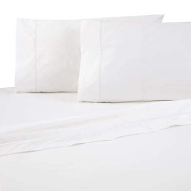 Star Linen USA Embrace Jacquard White Top Sheet – 60/40 Supima Cotton/Polyester – Triple Bed Sheeting