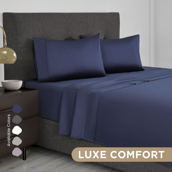 Martex 2-Pack King Pillowcases | 100% Supima Cotton 700TC Sateen | Blue Indigo