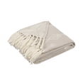 thumbnail image 1 of Martex Arcadia Enya All Ivory Throw Blanket, Soft, Cozy, Lightweight, 1 of 4