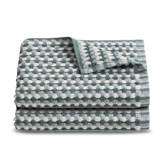Martex Arcadia Gaea Slate 2-Pc Hand Towel Set, Soft, Absorbent, 100% Cotton