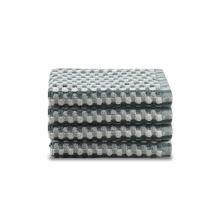 Martex Arcadia Gaea Slate 4-Pc Wash Towel Set, Soft, Absorbent, 100% Cotton