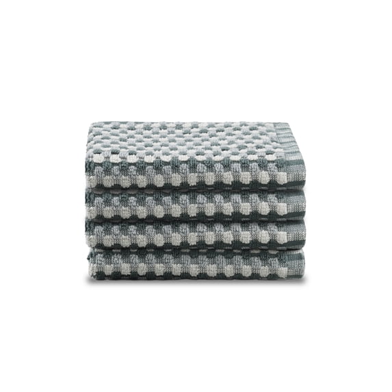 Martex Arcadia Gaea Slate 4-Pc Wash Towel Set, Soft, Absorbent, 100% Cotton