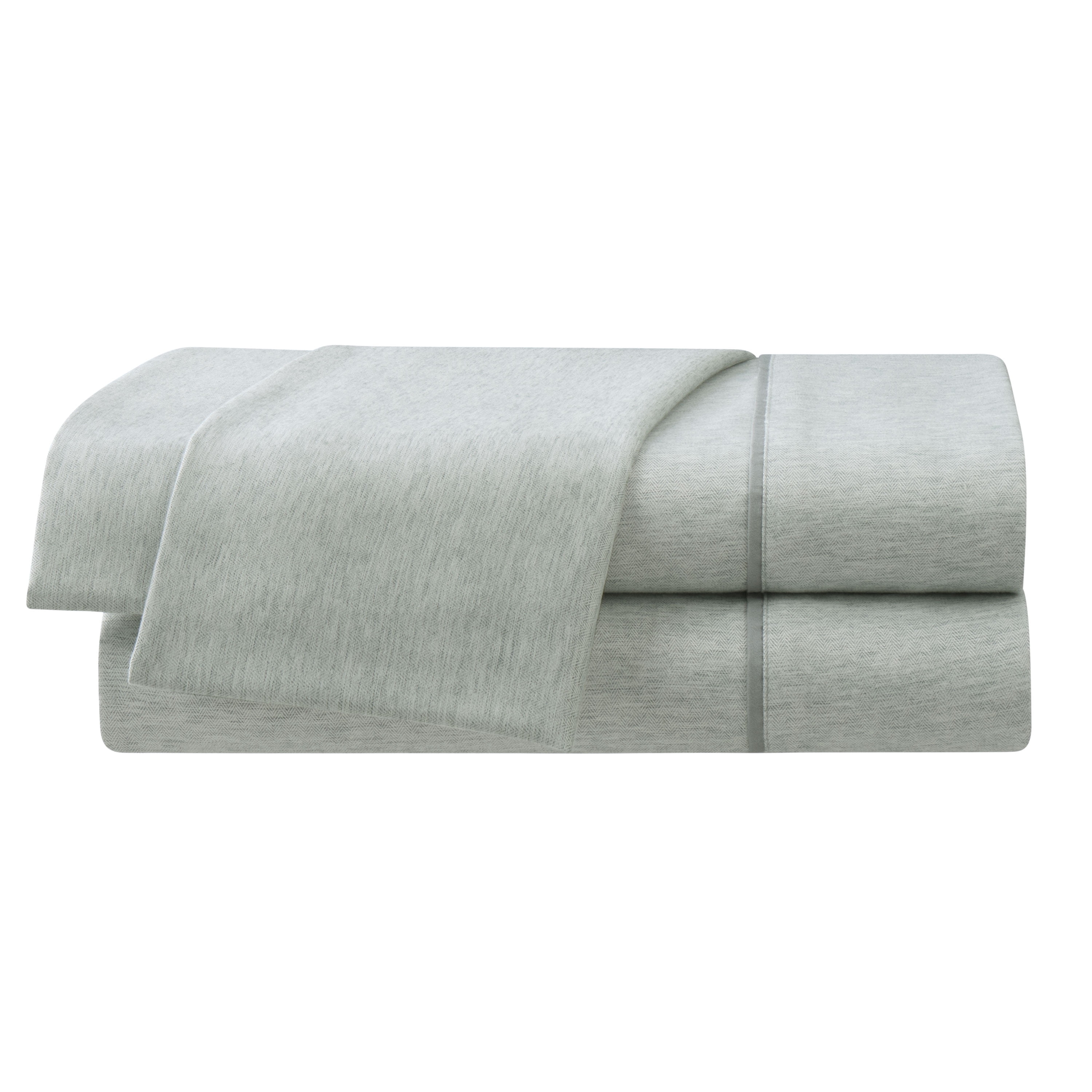 Martex Arcadia Heather Herringbone Sheet Set, Queen, Gray