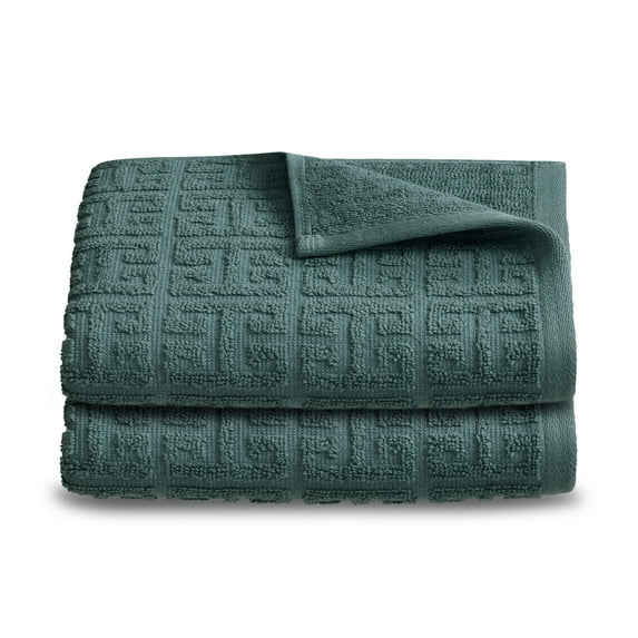 Martex Arcadia Terra Slate 2-Pc Hand Towel Set, Soft, Absorbent, 100% Cotton