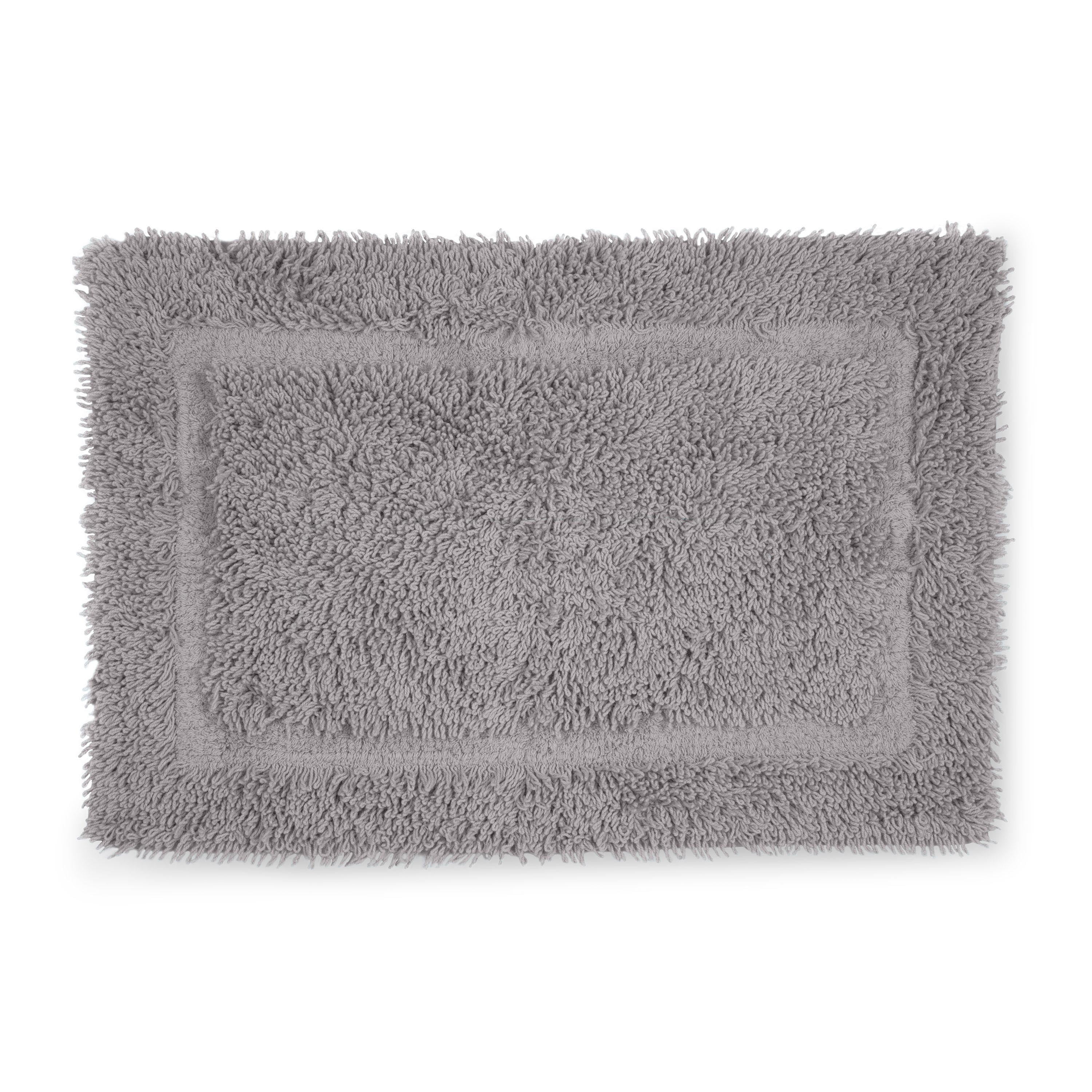 Silver 21" x 16" Ringspun Cotton Bath Rug