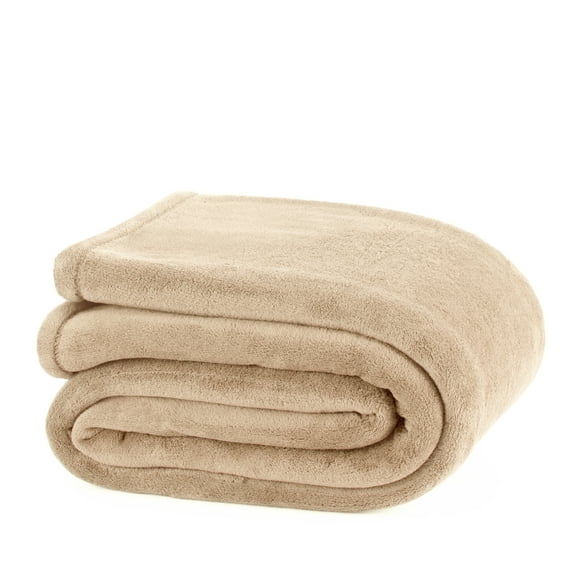 Martex Beige Polyester Plush Bed Blanket, Full