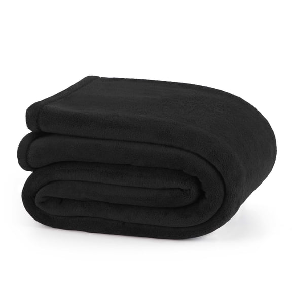 Martex Black Polyester Plush Bed Blanket, King