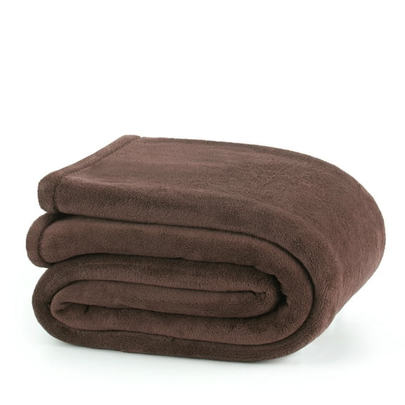 Martex Brown Polyester Plush Bed Blanket, King