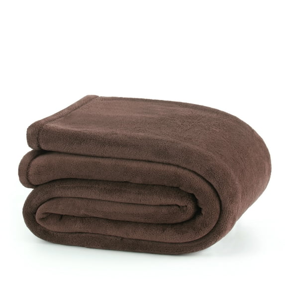 Martex Brown Polyester Plush Bed Blanket, Twin