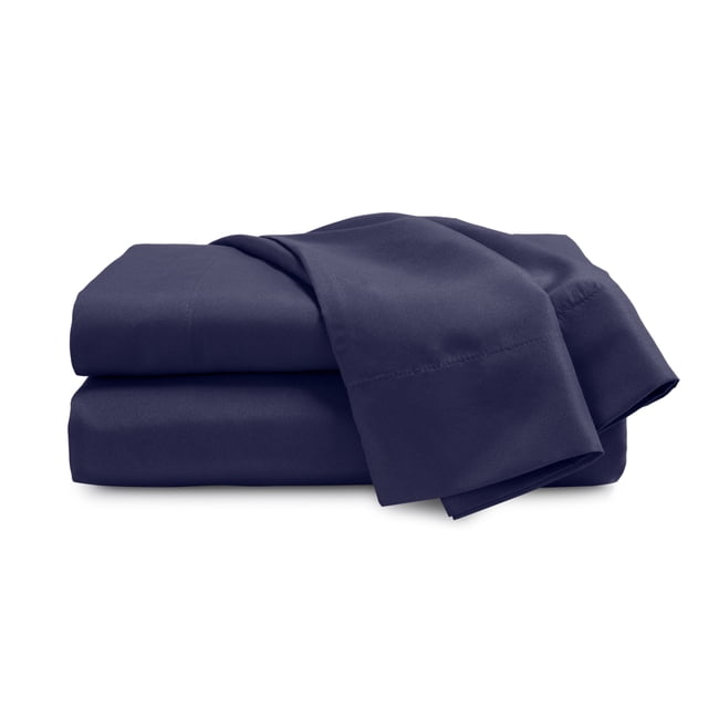 Martex Easy Living 4-Piece Queen Microfiber Sheet Set | Brushed Soft Easy Care | Navy Blue