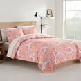 thumbnail image 1 of Martex Color Solutions Path of Poppies Floral Cotton Comforter Set, White/Pink, King, 1 of 6