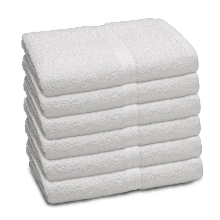 STF (Value Pack of 6) White Hotel Bath Towels Bulk 24x48 Inches - 100%  Cotton Economy Cheap Bath Towels for Commercial Uses, Gym, Salon, Spa &  Hair 