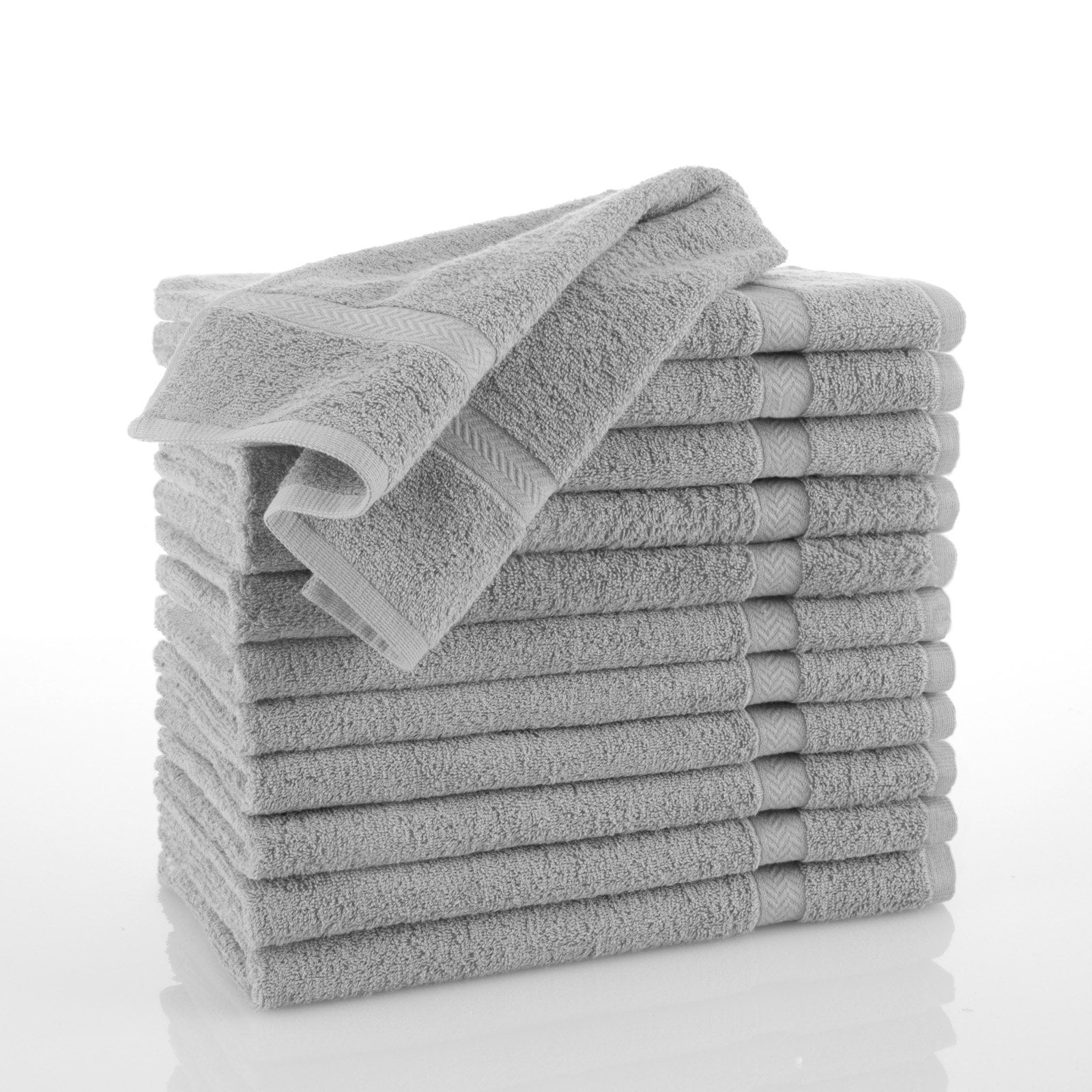 Martex Commercial Cotton 12 PC Hand Towel Set in Gray