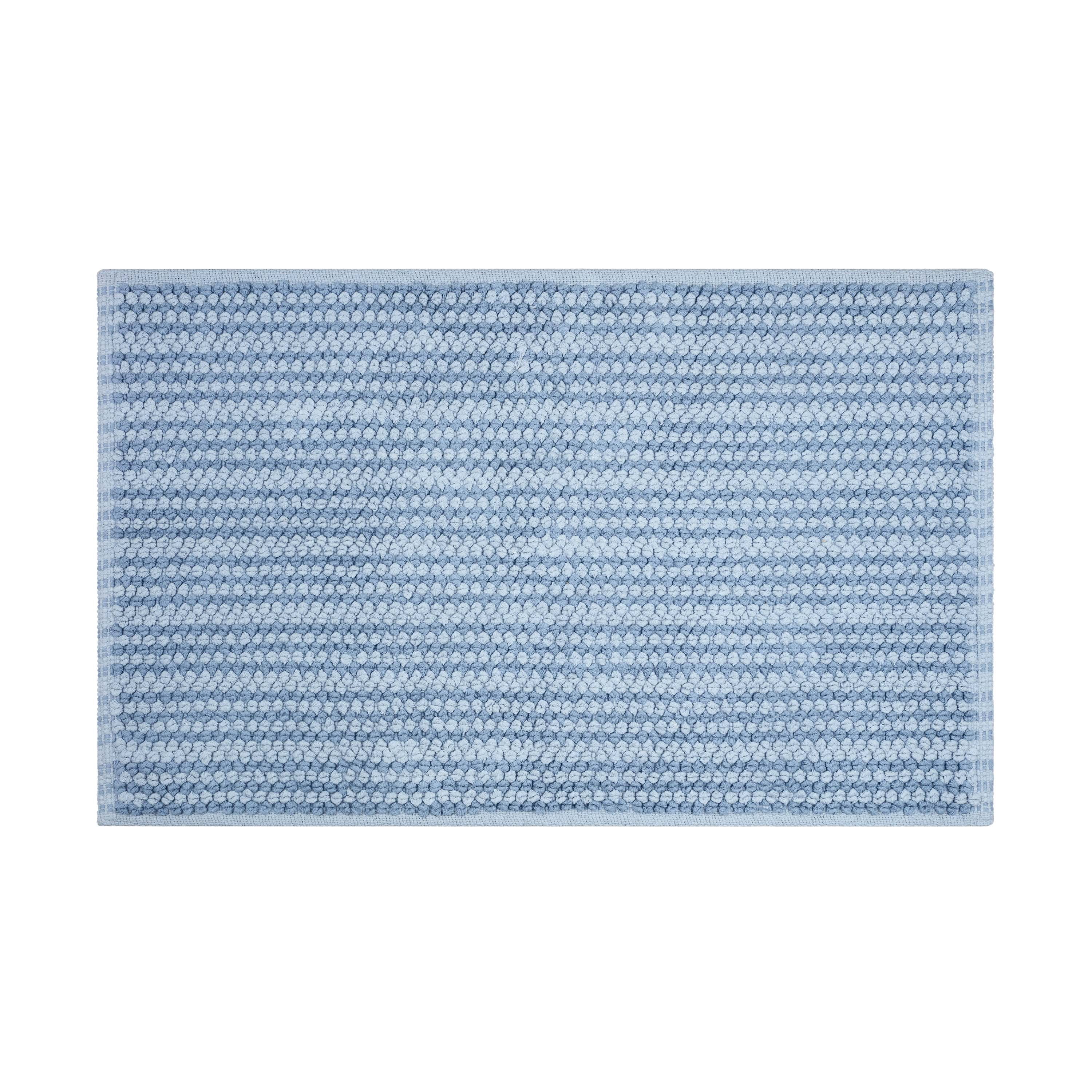 Martex Restore Stripe Cotton Bath Rug, 20" x 32", Blue