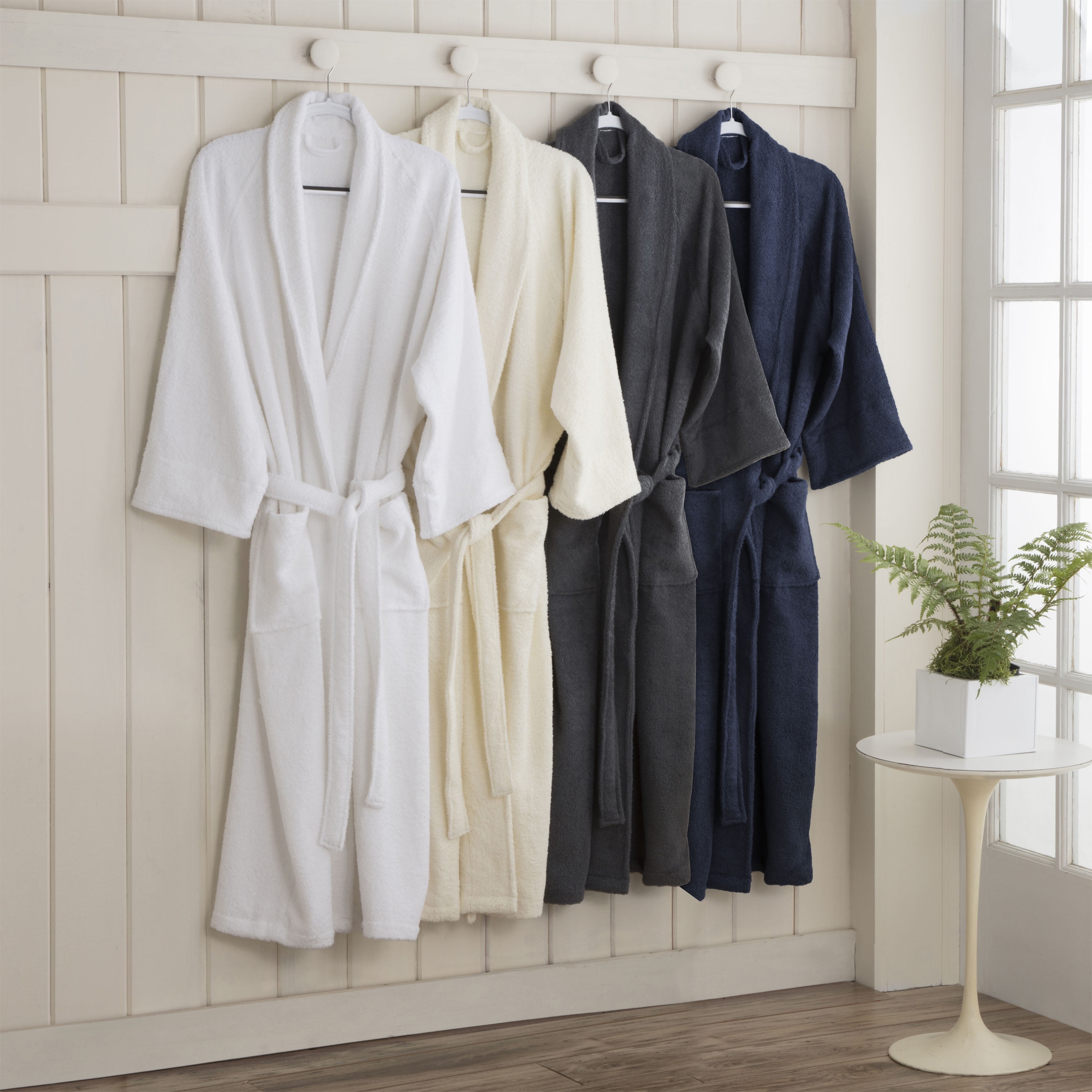 Martex Cotton Terry Cloth Bath Robe, Ivory, Large - Walmart.com