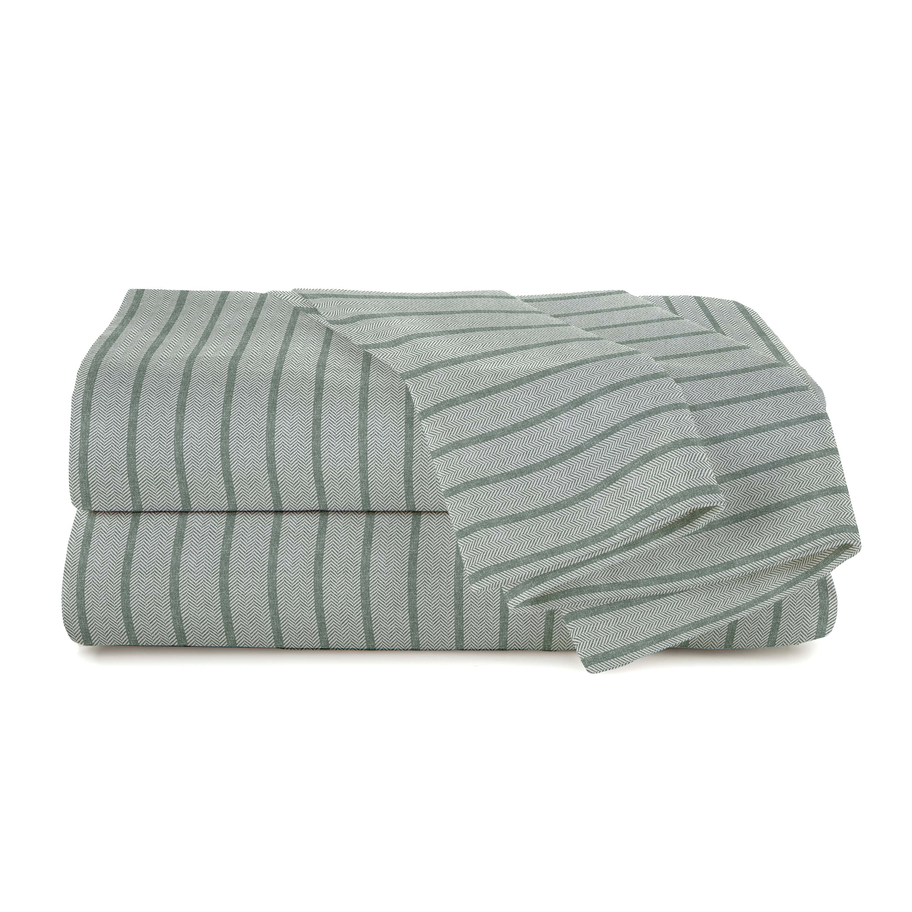 Martex Easy Living Cationic Stripe Twin XL Charcoal Sheet Set