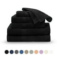 thumbnail image 1 of Martex Easy Living 6-Piece Cotton Towel Set, Soft & Quick-Dry Towels, Black, 1 of 11